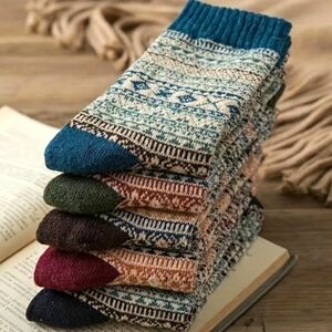 NEW 5 Pairs Geometric Pattern Socks Women's Size 9-11